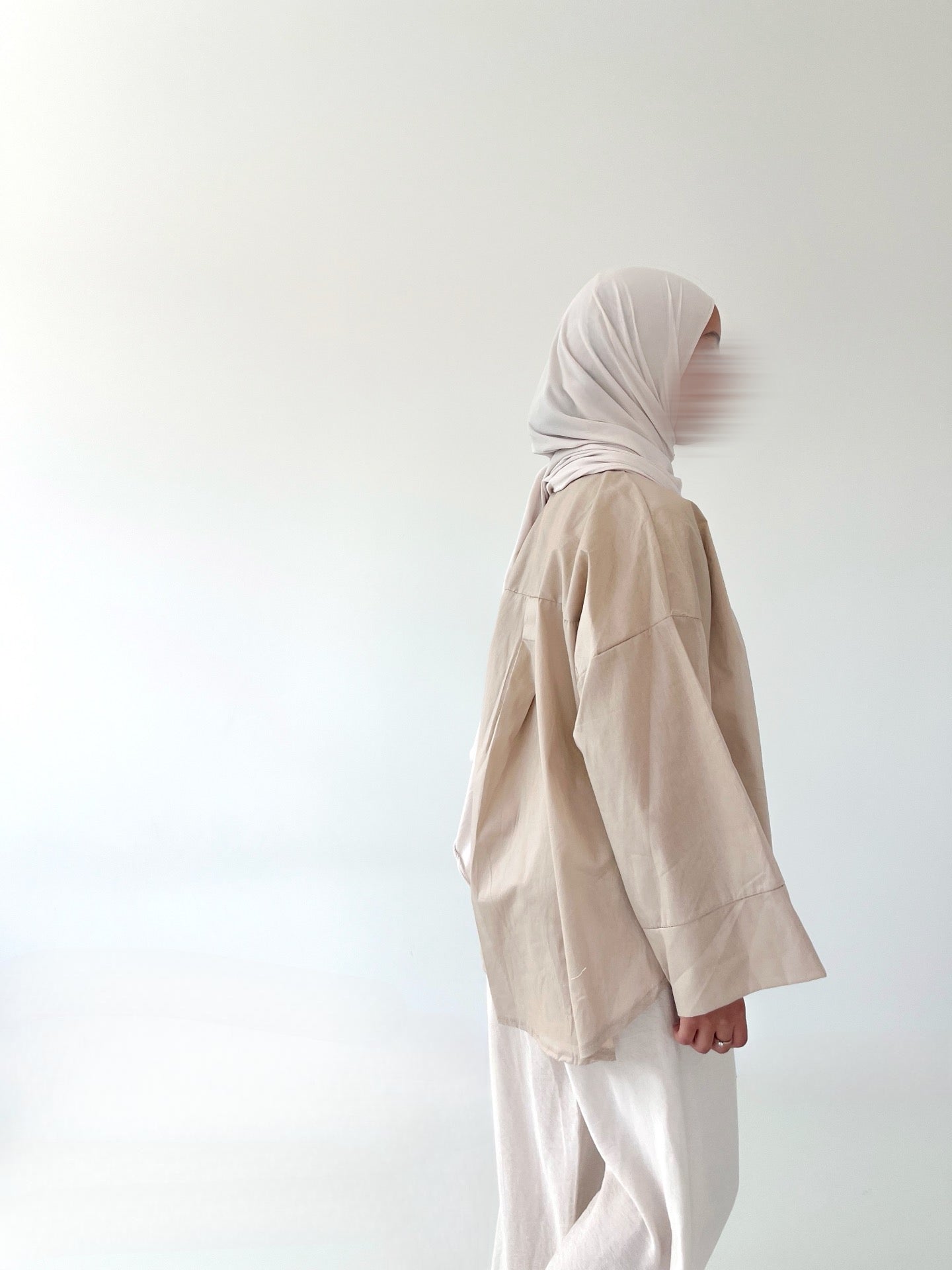 Chemise oversize beige
