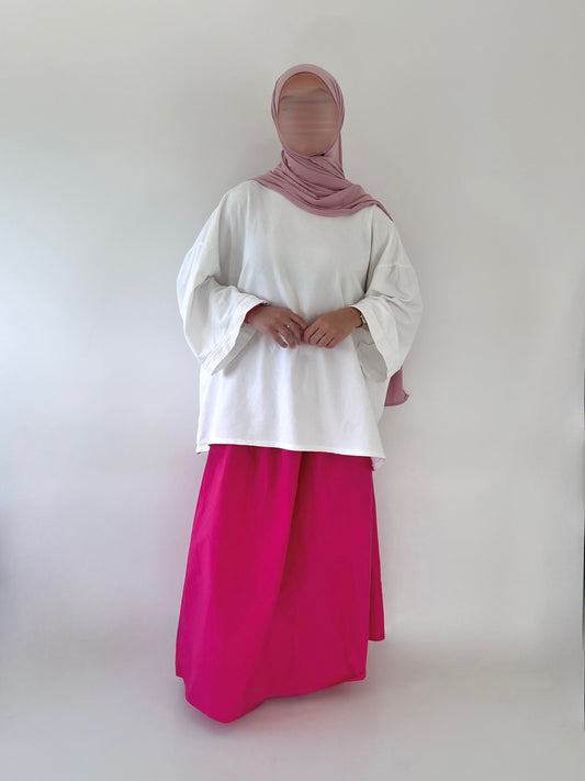 Jupe coton fuschia