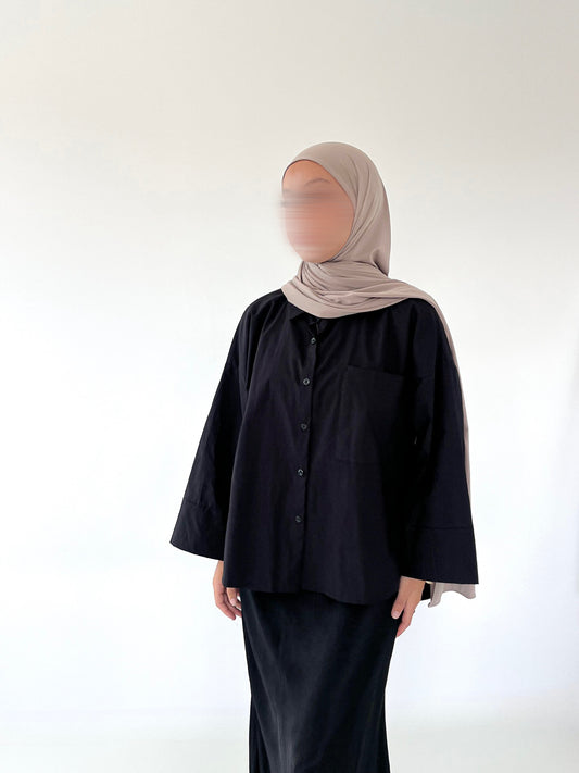 Chemise oversize noire