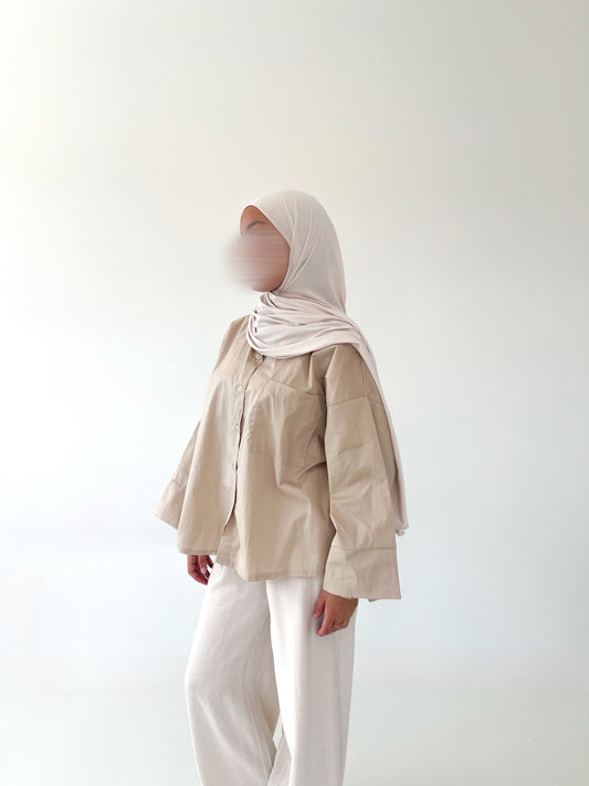 Chemise oversize beige