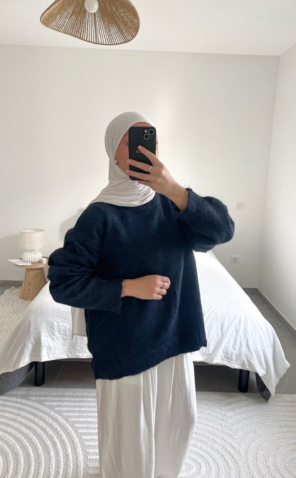 Pull soft bleu marine