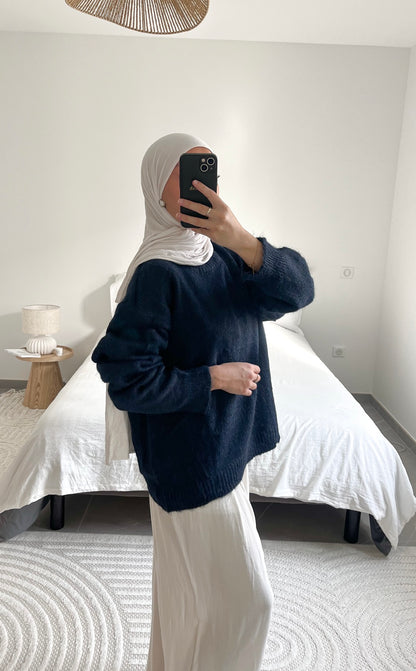 Pull soft bleu marine
