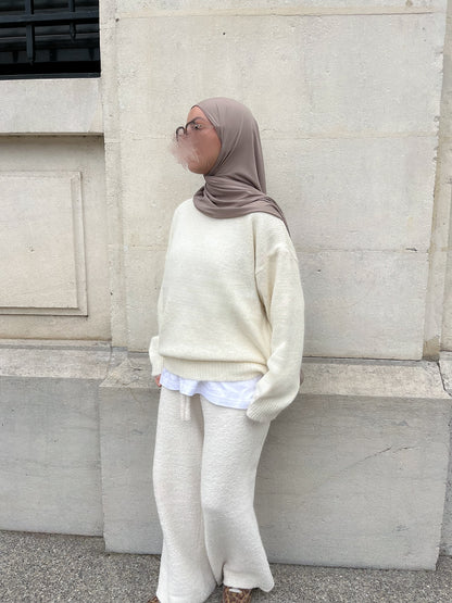 Pull soft blanc