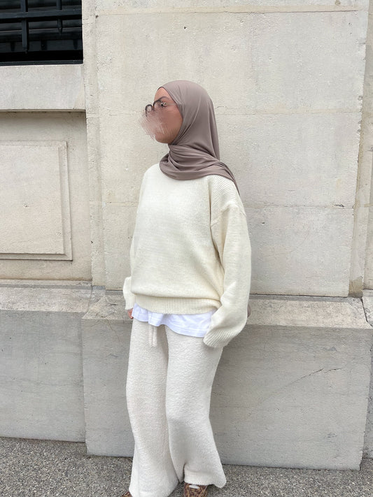 Pull soft blanc